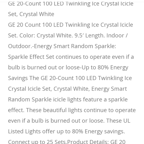 GE Holiday Ge 2 Ct 00 Led Twinkling Ice Crystal Icicle Set Poshmark